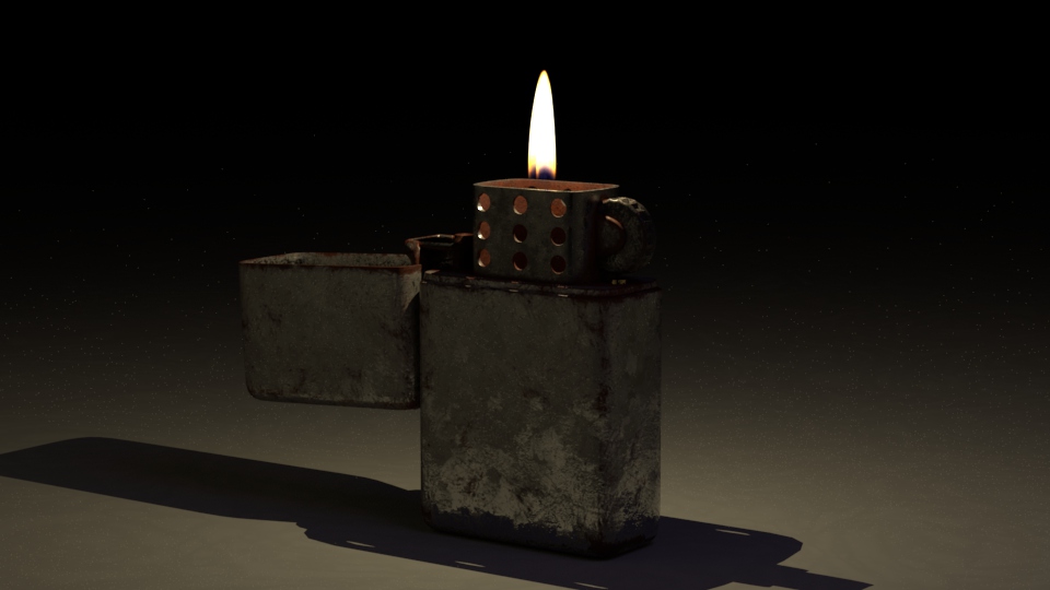 3D model of old rusty zippo&nbsp;lighter