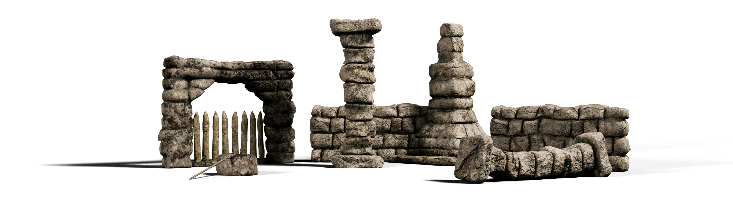 3D Rendering of abendoned stone walls rendered by Thomas Förg